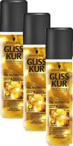 Gliss Kur Anti-Klit Spray Oil Nutritive - Pack économique 3 x 200 ML