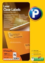 Étiquettes transparentes au laser Printec 10 feuilles format A4 70x37mm 24 étiquettes par A4 240 étiquettes autocollants par boîte