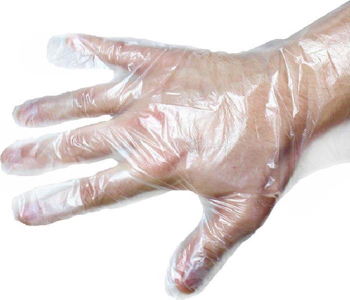 200 Stuks Plastic Wegwerp Handschoenen Voordeelverpakking - Wegwerp - Transparante plastic wegwerphandschoenen Large 2 x 100st Voordeelverpakking - Merkloos