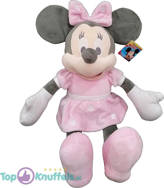 Sta in plaats daarvan op ijs was Minnie Mouse Roze Grijs XL Pluche Knuffel 55 cm GROOT | Mini Mouse & Mickey  Mouse |... | bol.com