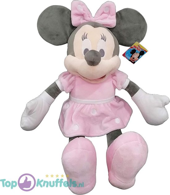 Minnie Mouse Roze Grijs XL Pluche Knuffel 45 cm GROOT | Mini Mouse & Mickey  Mouse |... | bol.com