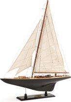 Authentic Models - Endeavour L60, Black & White - boot - schip - miniatuur zeilboot - Miniatuur schip - zeilboot decoratie - Woonkamer decoratie