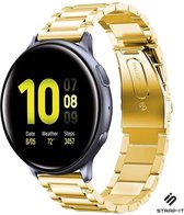 Strap-it Stalen schakel band - geschikt voor Samsung Galaxy Watch Active / Active 2 / Galaxy Watch 3 41mm / Galaxy Watch 1 42mm / Gear Sport (goud)