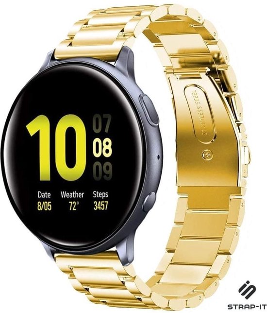 Strap it Stalen schakel band geschikt voor Samsung Galaxy Watch Active Active 2 bol