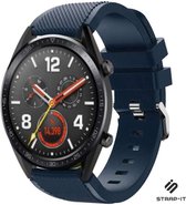 Siliconen Smartwatch bandje - Geschikt voor  Huawei Watch GT / GT 2 siliconen bandje - donkerblauw - 42mm - Strap-it Horlogeband / Polsband / Armband