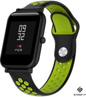 Siliconen Smartwatch bandje - Geschikt voor  Xiaomi Amazfit Bip sport band - zwart/geel - Strap-it Horlogeband / Polsband / Armband