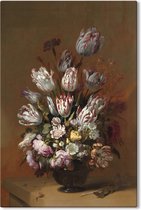 Canvas Schilderij Stilleven met bloemen - Hans Bollongier - 100x150 cm