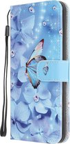 Blauw vlinders agenda wallet book case hoesje Telefoonhoesje geschikt voor Samsung Galaxy M51