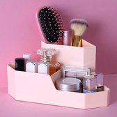 Make up Organizer -  Hoek - Roze - 3 Vakken - Kwastenhouder - Cosmetica - Cosmetica opbergdoos