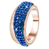 Colours by Kate - Stalen ring roseplated sapphire kristal