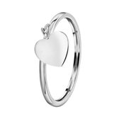 Lucardi Dames Ring dangle hart - Ring - Cadeau - Moederdag - Echt Zilver - Zilverkleurig