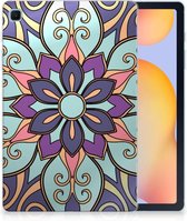 TPU Cover Geschikt voor Samsung Galaxy Tab S6 Lite | Tab S6 Lite 2022 Mobiel Case Paarse Bloem met transparant zijkanten