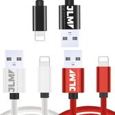 Produits JLM haut de gamme - Câbles Apple Lightning - Câble de chargeur iPhone - Set de 3 - Câble de charge Iphone - Chargeur de téléphone - 3 couleurs - Câble Apple - Câbles téléphoniques lâches - Ipad