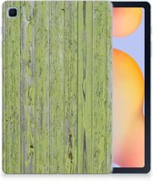 Back Case Samsung Galaxy Tab S6 Lite | Tab S6 Lite 2022 Tablethoesje met Naam Green Wood met transparant zijkanten
