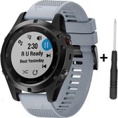 Licht Grijs Siliconen Bandje voor Garmin Fenix 5S / Garmin Fenix 5S Plus - Horloge band - Wearable - Activity Tracker – 20 mm light grey smartwatch strap - band