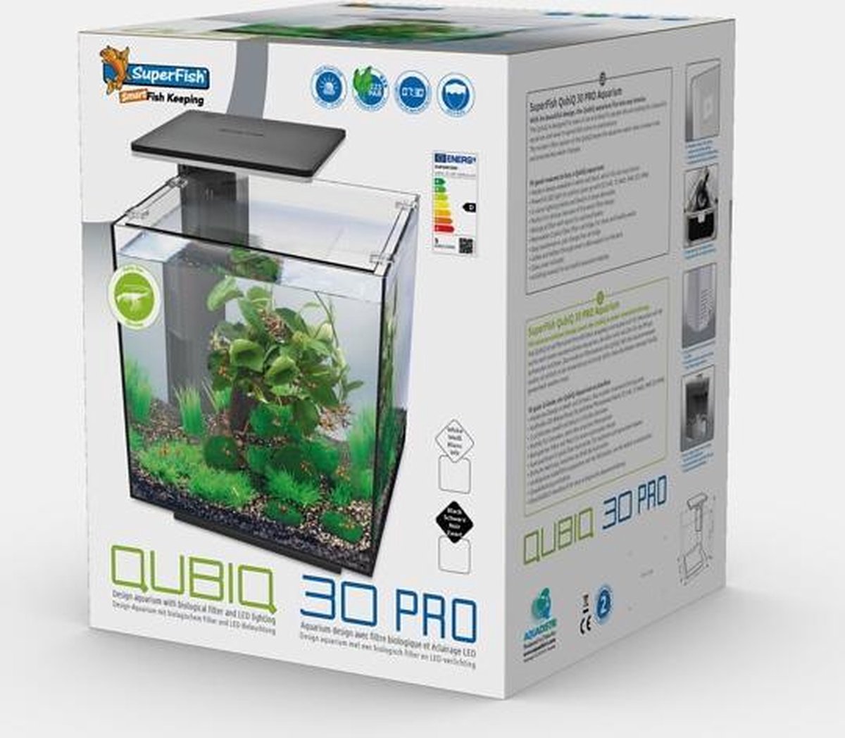 Superfish Qubiq 30 Pro Zwart aquarium - 30 L | bol.com