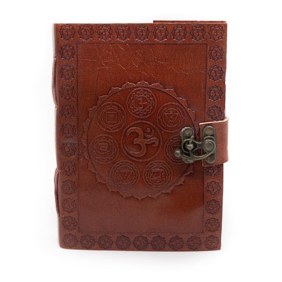 Cahier en cuir Handgemaakt OHM Chakras (17,5 x 13 cm)