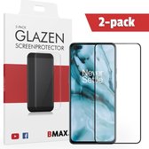 2-pack BMAX geschikt voor de Glazen Screenprotector OnePlus Nord Full Cover Glas / Met volledige dekking / Beschermglas / Tempered Glass / Glasplaatje / Beschermhoesje / Telefoonhoesje / Hard case / Telefoonbescherming
