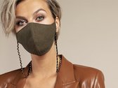 Mask Chain - Ketting voor Mondkapje - Masker Ketting - Zwart gevlochten leer - Accessoire