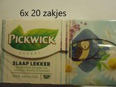 Pickwick thee - Slaap lekker (valeriaan, kamille, lavendel) - multipak 6x 20 stuks