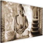 Schilderij Boeddha zen spa, 2 maten, beige, Premium print