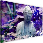 Schilderij Denkende boeddha, 2 maten, paars, Premium print