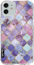 Casetastic Apple iPhone 12 / iPhone 12 Pro Hoesje - Softcover Hoesje met Design - Purple Moroccan Tiles Print