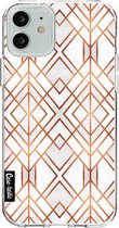 Casetastic Apple iPhone 12 / iPhone 12 Pro Hoesje - Softcover Hoesje met Design - Copper Geo Print