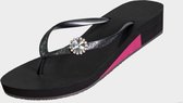 Uzurii Original Switch Mid Heel Dames Slippers Block Navy | Blauw | Kunststof | Maat 39/40
