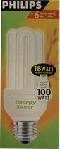 Philips Genie spaarlamp 18Watt (equivalent: 100Watt) 1100 lumen 6000h E27 grote fitting warmwit
