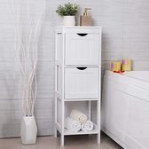 Casabella - Badkamer Kast met 2 Laden - Vrijstaand - 3 Lagen -  30 x 30 x 89 cm - Wit