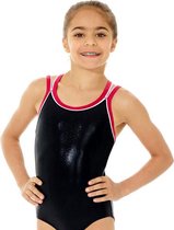 turnpakjes gympakjes zwart roze met bandjes voor meisjes gymnastiek turnen ballet maat 152