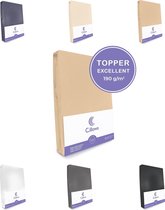 Cillows Excellent Jersey Hoeslaken voor Topper  - 90x220 cm - (tot 5/12 cm hoogte) – Caramel