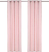 Gordijnen roze 140x175cm 2 stuks (Incl LW led klok) - gordijn raambekleding  -... | bol.com