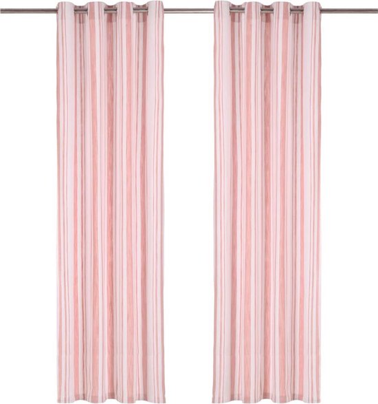 Gordijnen roze 140x175cm 2 stuks (Incl LW led klok) - gordijn raambekleding  -... | bol