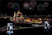 Budapest |Kras tekening |  Scratch Art 41 x 28cm