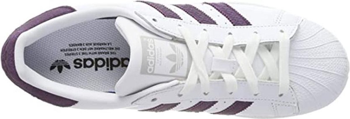 adidas Originals Superstar W Dames Sneakers Sportschoenen Schoenen Leer Wit/ Paars - | bol.com