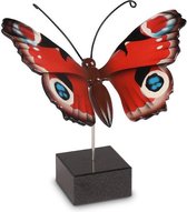 Handbeschilderde urn vlinder in hout - rood - type Dagpauwoog - Asbeeld Dieren Urn Voor Uw Geliefde Dier - Kat - Hond - Paard - Konijn