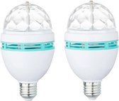 4x Disco lampen/lichten E27 fitting 360 graden roterend- Disco bol voor fitting - 2,5 Watt - Ledlampen