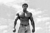 ? Arnold Schwarzenegger • Mr. Olympia Canvas 150x100 cm • Foto print op Canvas schilderij ( Wanddecoratie woonkamer / slaapkamer / keuken / kantoor / bar / restaurant ) / Bodybuild