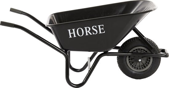 Horse Kruiwagen - Gemonteerd geleverd - kruiwagen zwart - kruiwagen 100 liter