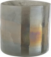 J-Line Vaas Leo Cilinder Glas Grijs