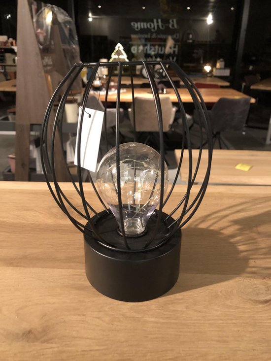 Contract residentie Kiwi Metalen led lamp zwart - Rond - werk op Batterijen | bol.com