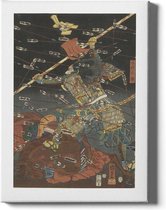 Walljar - Utagawa Kuniyoshi - Arrow Warrior - Muurdecoratie - Canvas schilderij