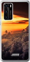 Huawei P40 Hoesje Transparant TPU Case - Sea of Clouds #ffffff