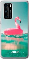 6F hoesje - geschikt voor Huawei P40 -  Transparant TPU Case - Flamingo Floaty #ffffff