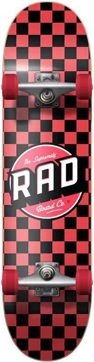 Rad Dude Crew Checkers 7.5 Black/Red Skateboard