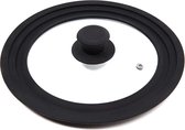 Michelino siliconen/glazen universele deksel (Ø24-26-28 cm) met stoomgaatje