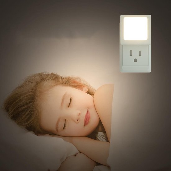 2 x LED-nachtlampje plug-in/stopcontact -nachtlampje met dag/nacht sensor - plugin ledlamp – Nachtlampje - warm licht – dimbaar – Voor in de baby/kinder kamer - Merkloos