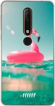 Nokia X6 (2018) Hoesje Transparant TPU Case - Flamingo Floaty #ffffff
